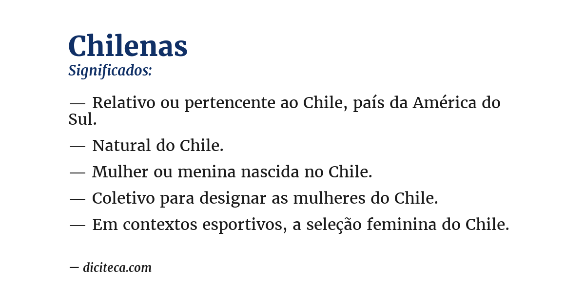 Significado de chilenas