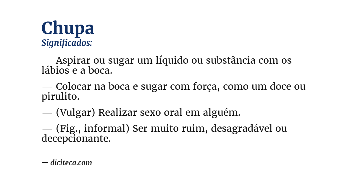Significado de chupa