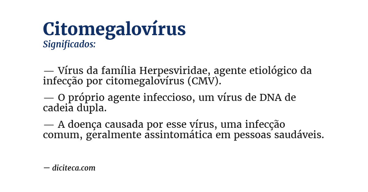 Significado de citomegalovírus