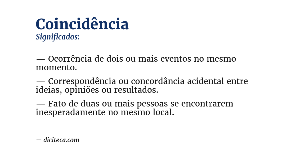 Significado de coincidência