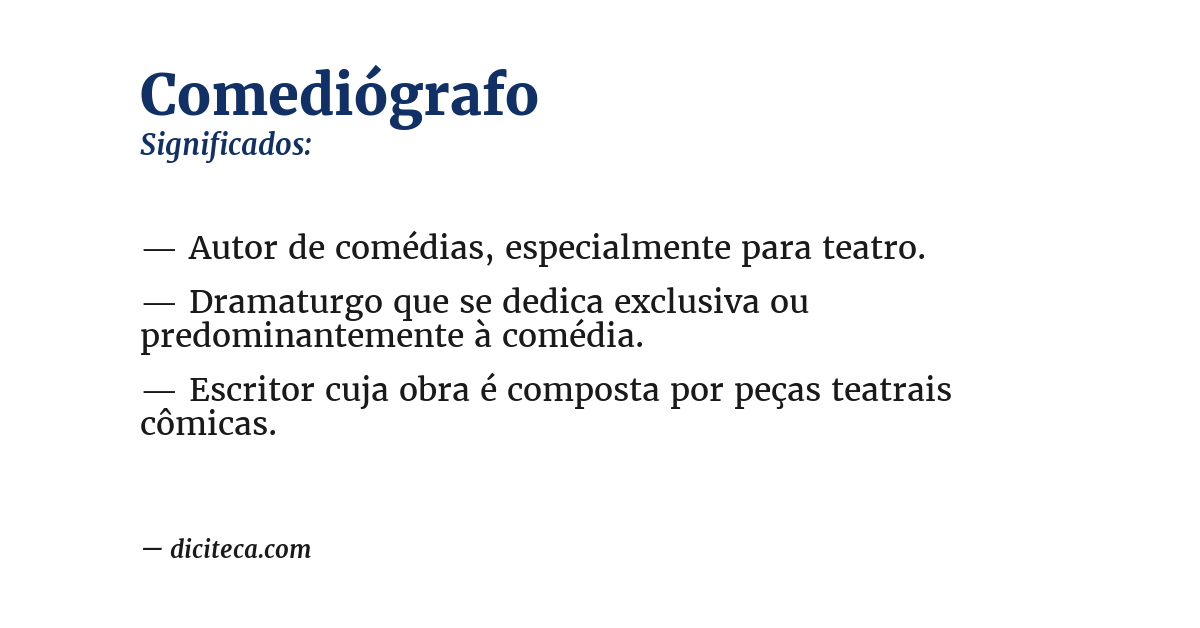 Significado de comediógrafo