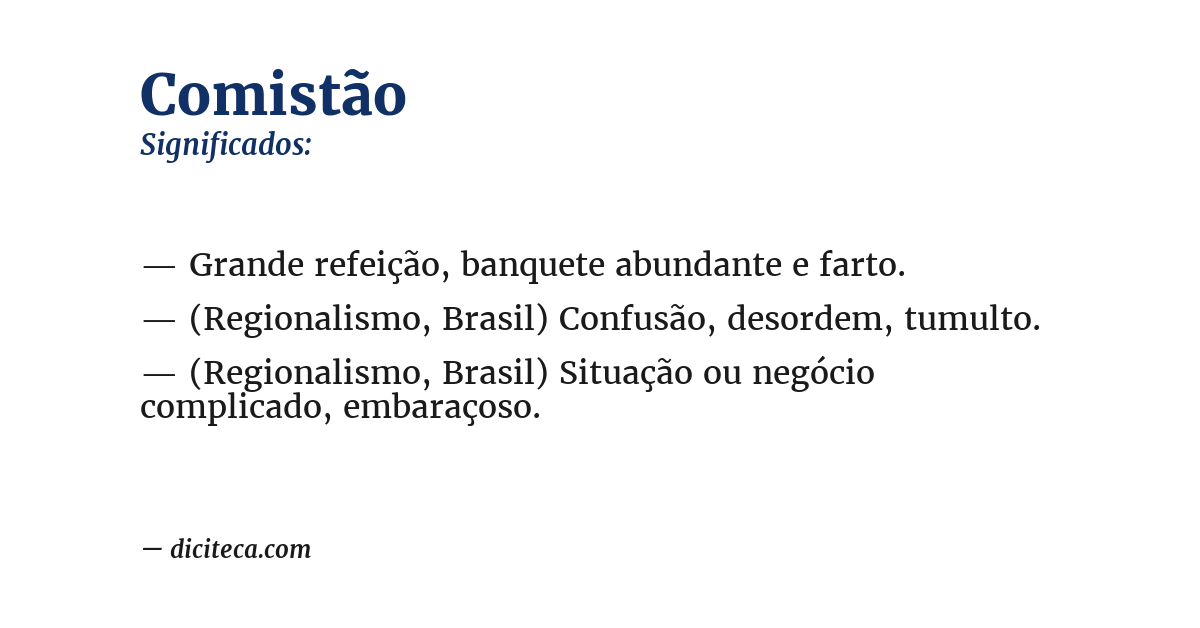 Significado de comistão
