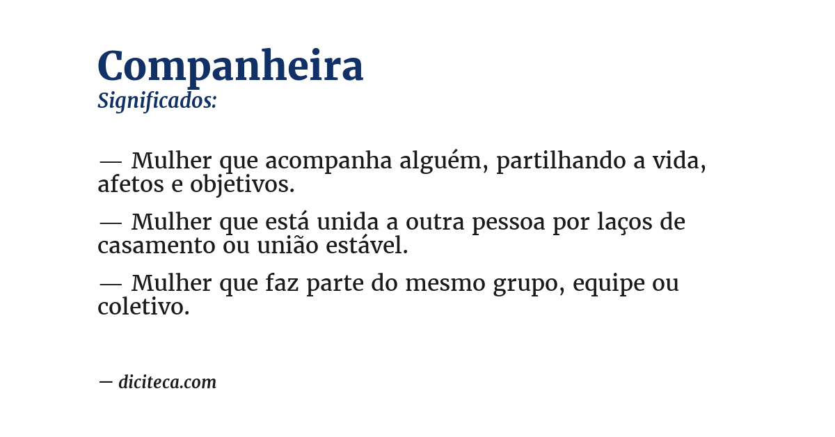 Significado de companheira