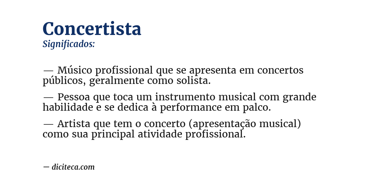 Significado de concertista