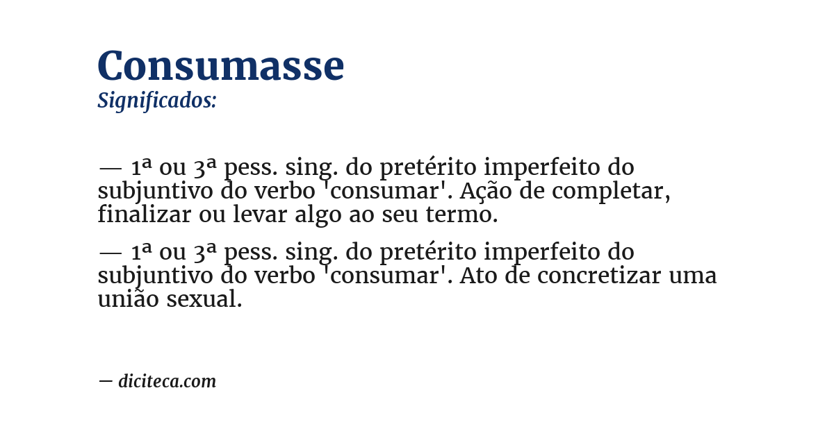 Significado de consumasse
