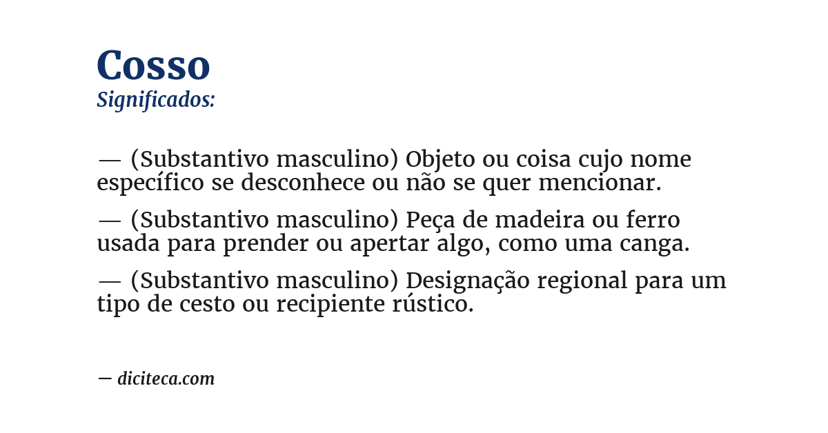 Significado de cosso