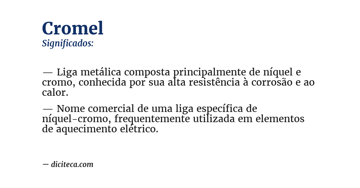 Significado de cromel