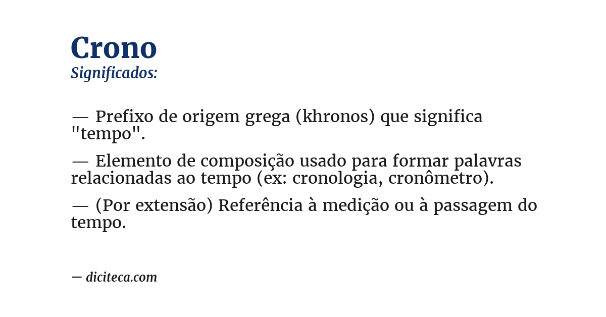 Significado de crono