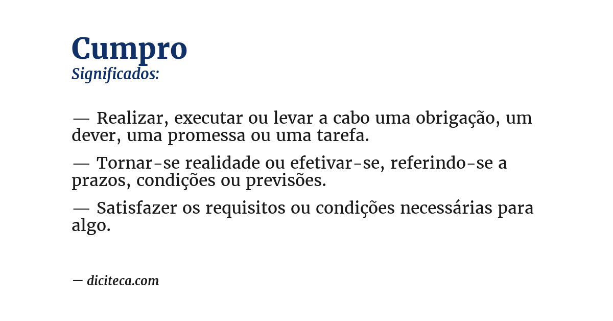 Significado de cumpro