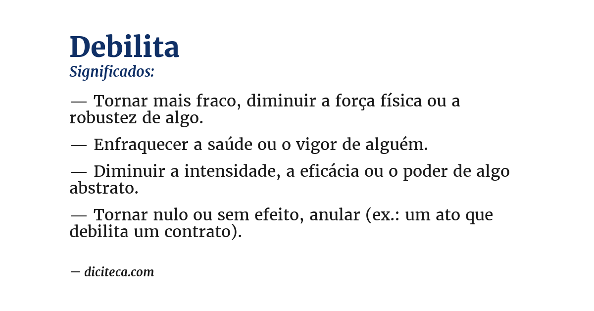 Significado de debilita