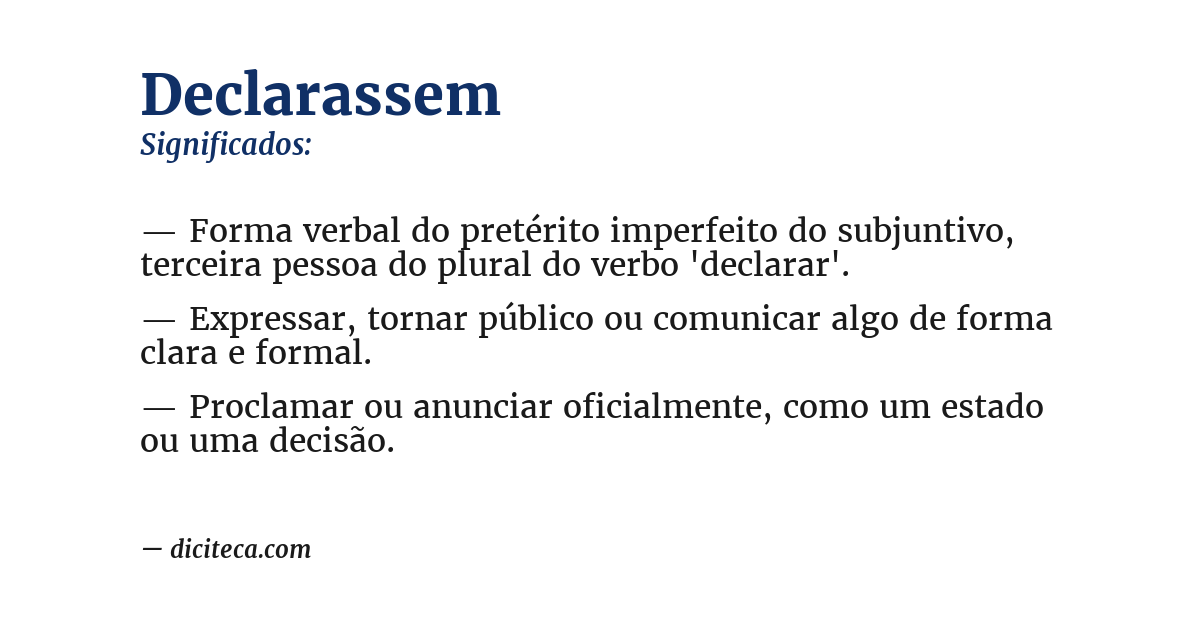 Significado de declarassem