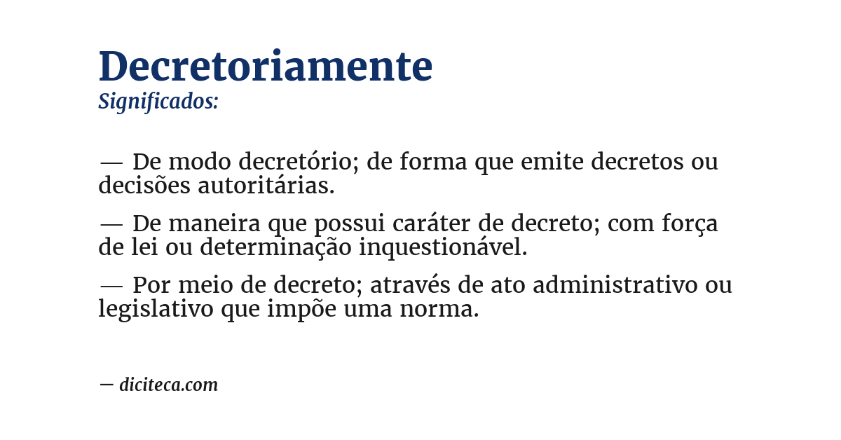 Significado de decretoriamente