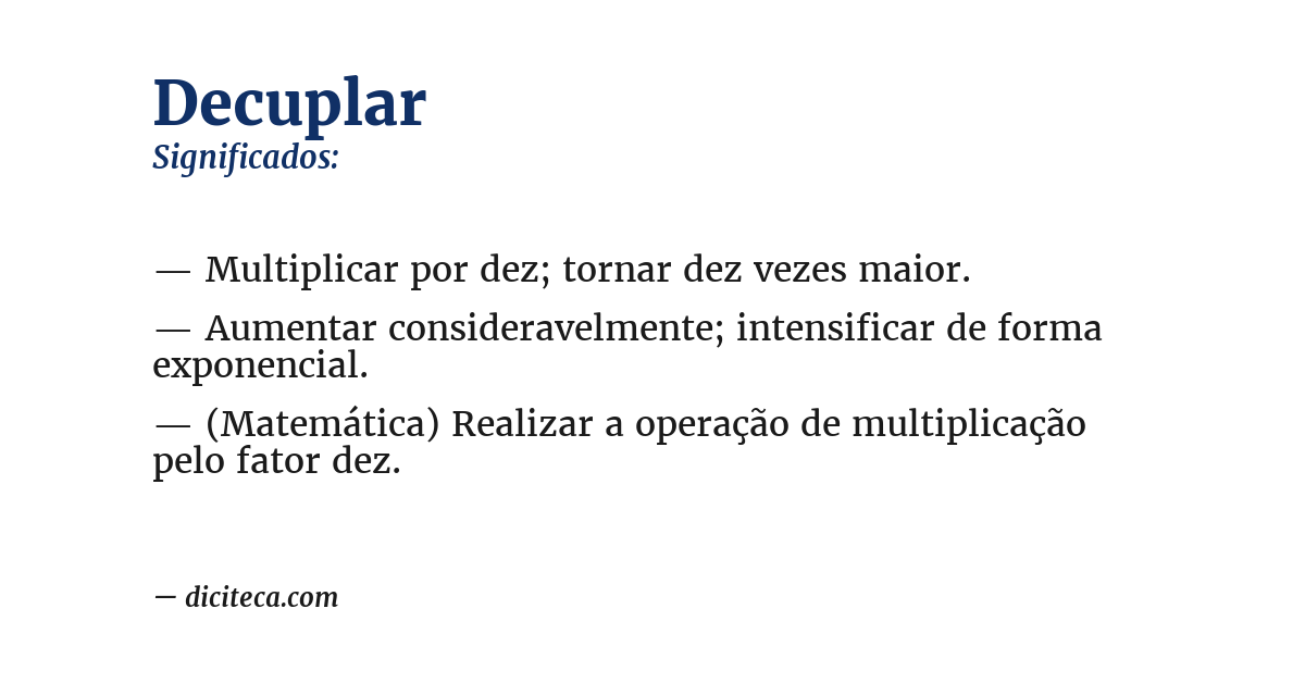 Significado de decuplar