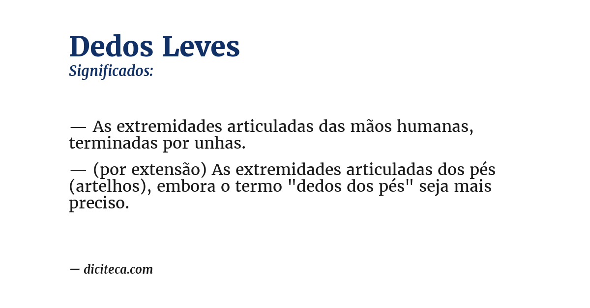 Significado de dedos leves