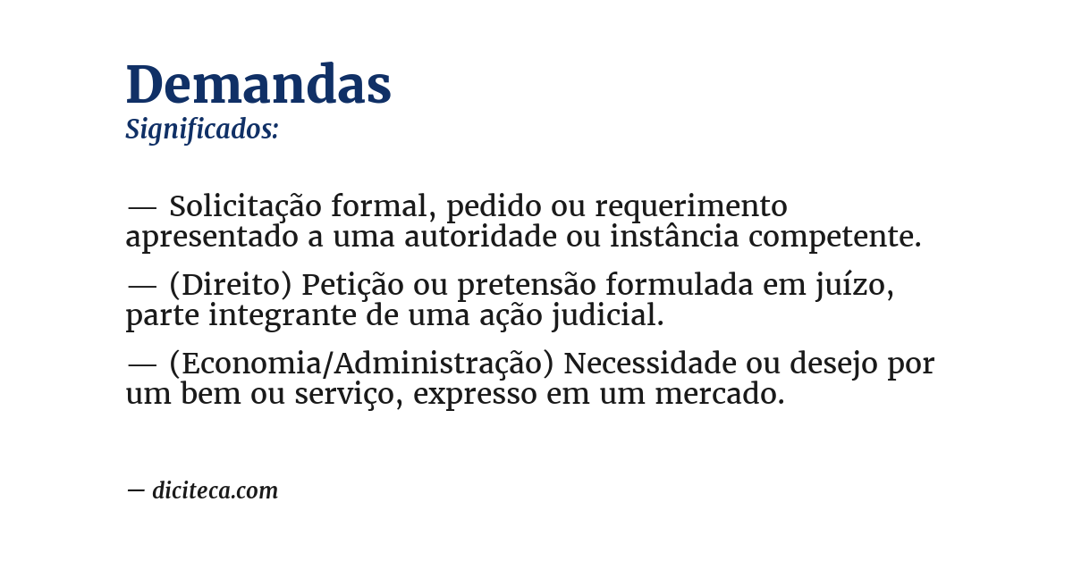 Significado de demandas
