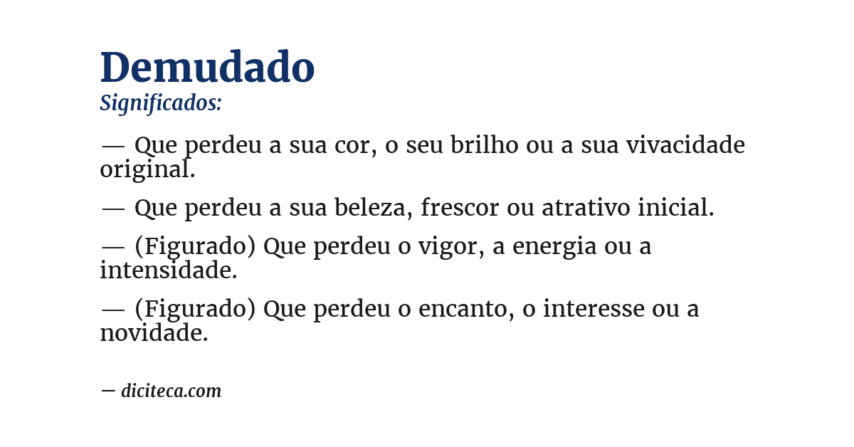 Significado de demudado