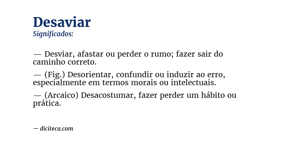 Significado de desaviar