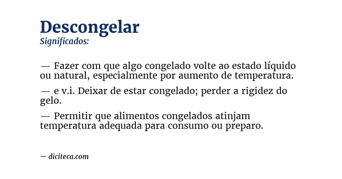Significado de descongelar