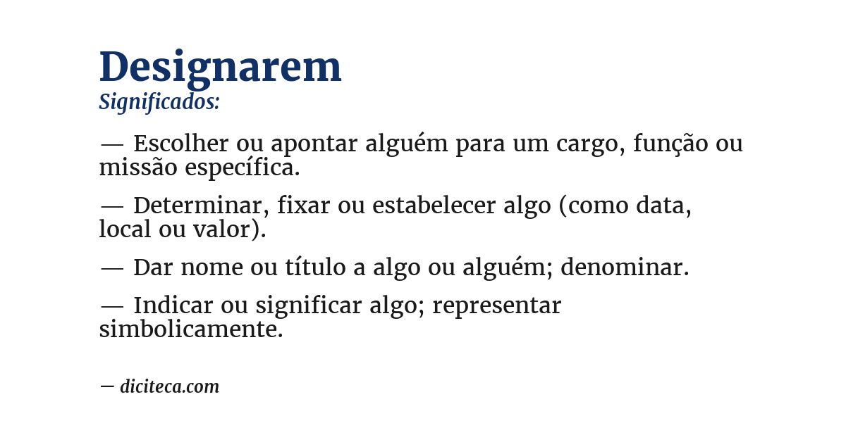 Significado de designarem