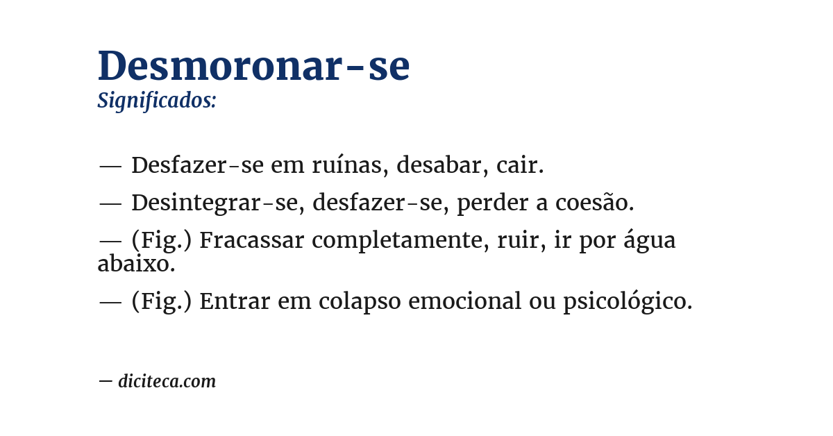 Significado de desmoronar-se