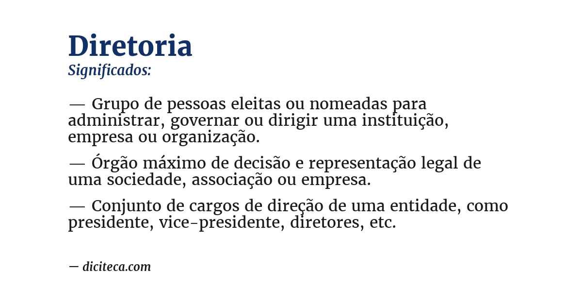 Significado de diretoria