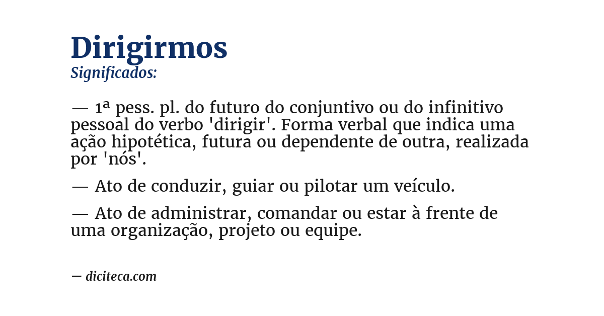 Significado de dirigirmos