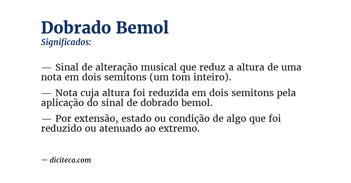 Significado de dobrado bemol