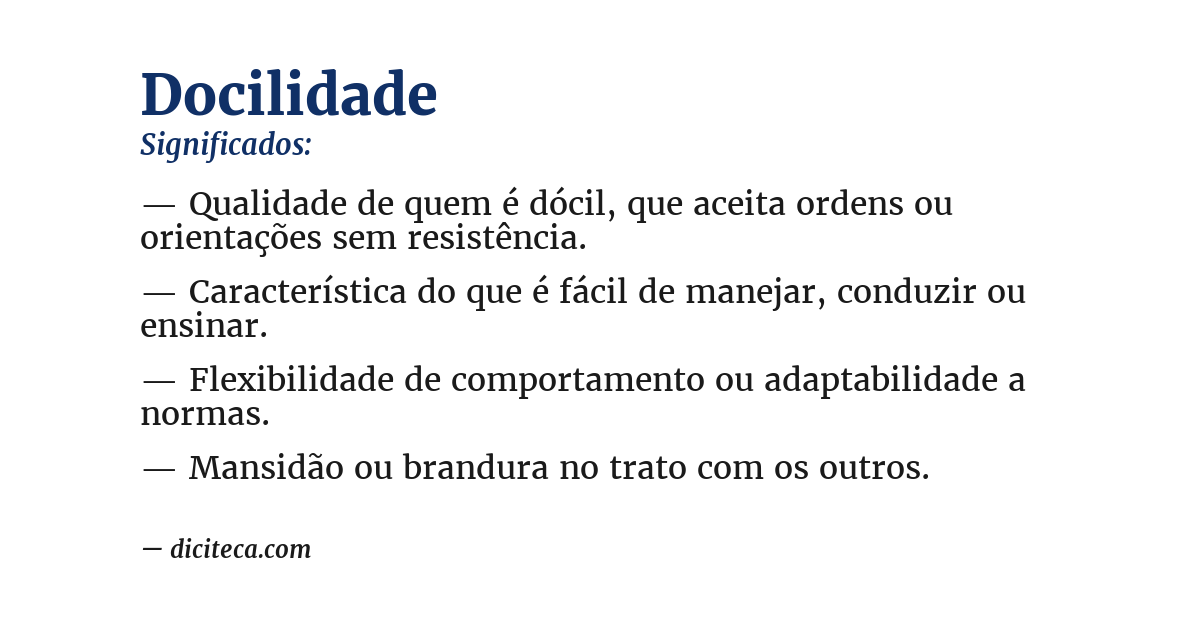 Significado de docilidade