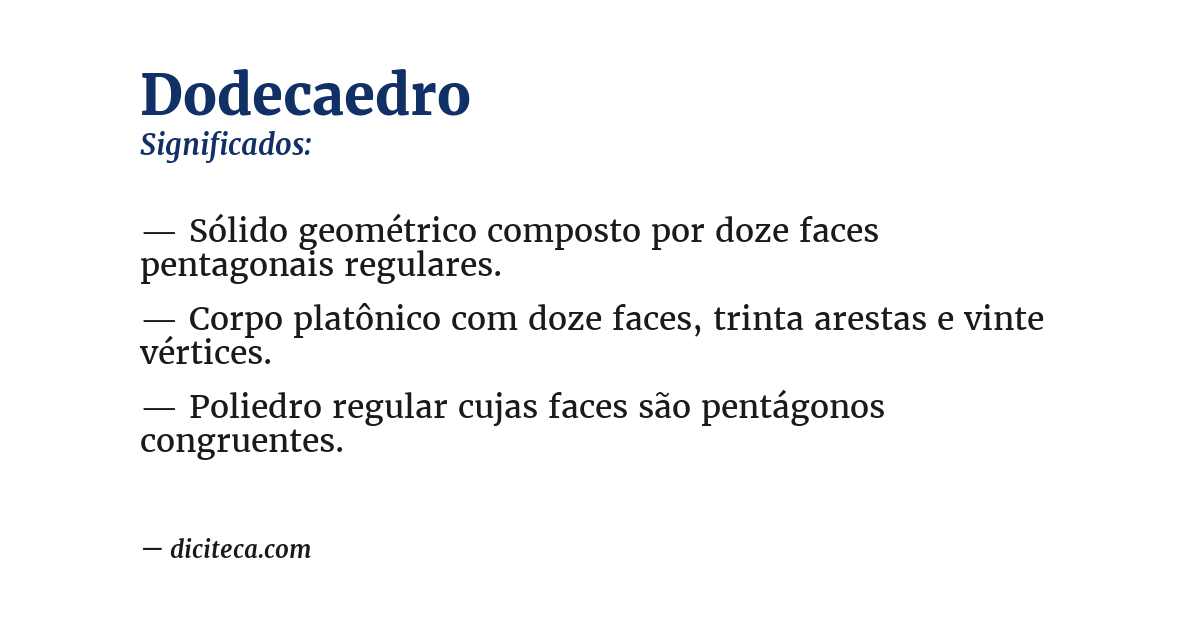 Significado de dodecaedro