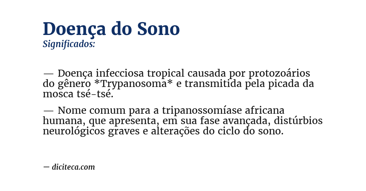 Significado de doença do sono
