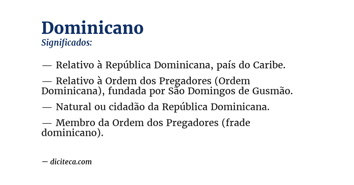 Significado de dominicano