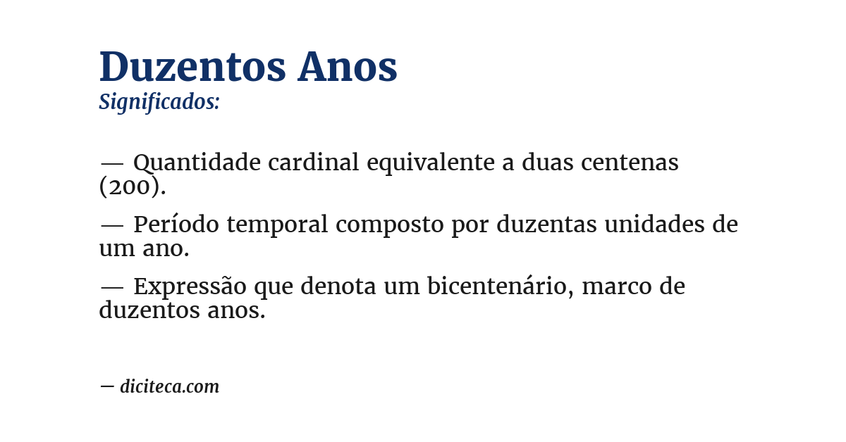 Significado de duzentos anos