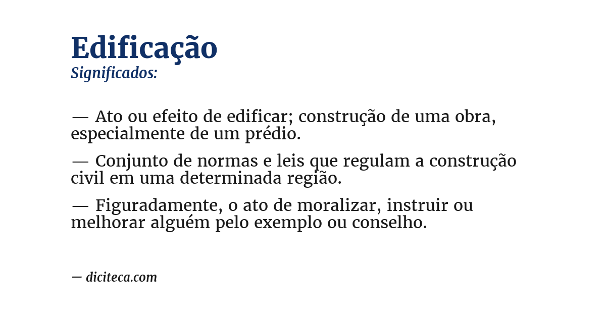 Significado de edificação