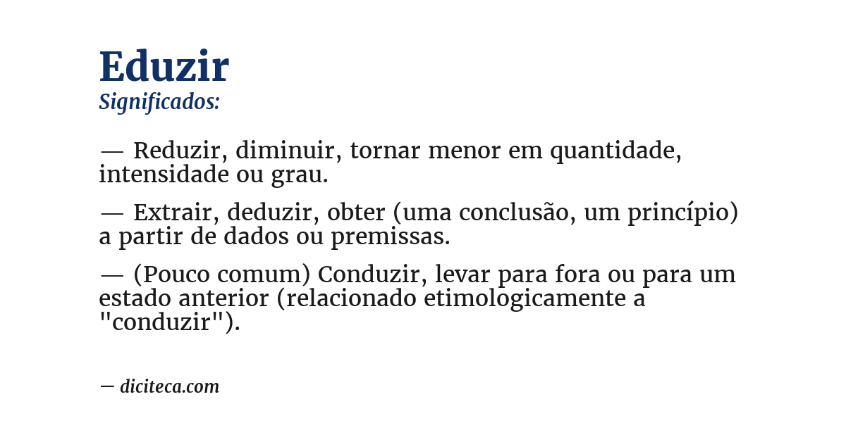 Significado de eduzir