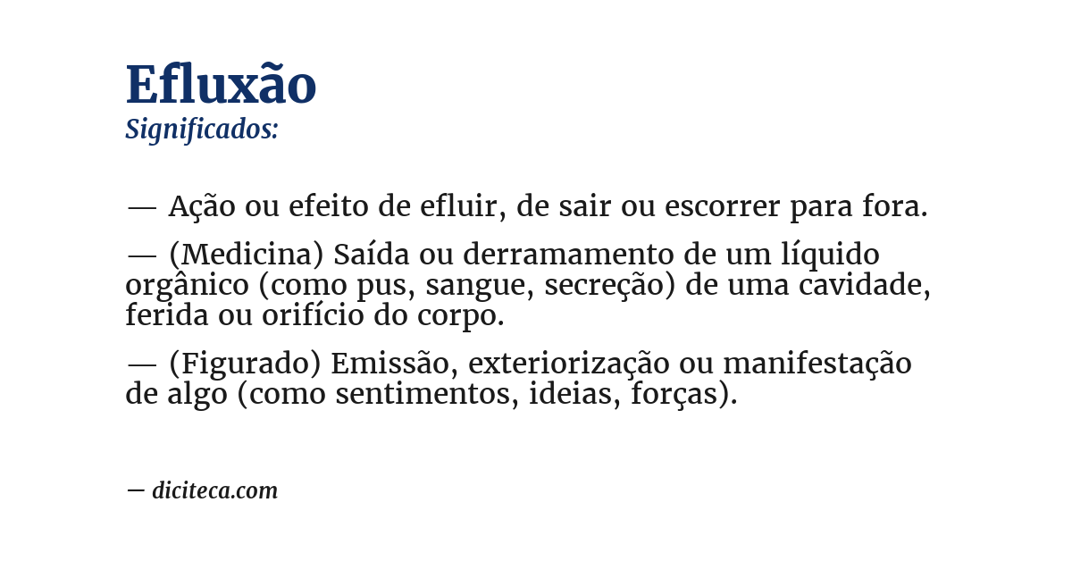 Significado de efluxão