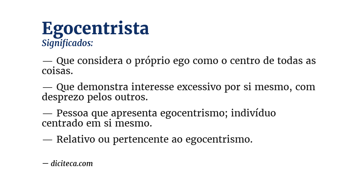 Significado de egocentrista