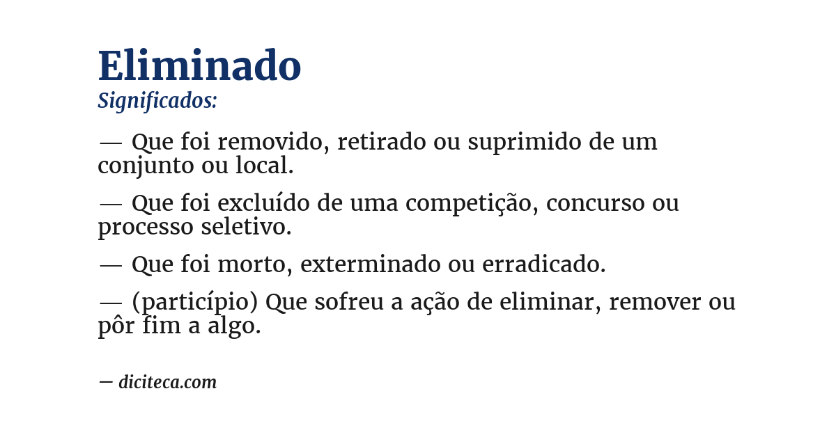 Significado de eliminado