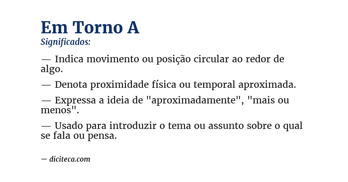 Significado de em torno a