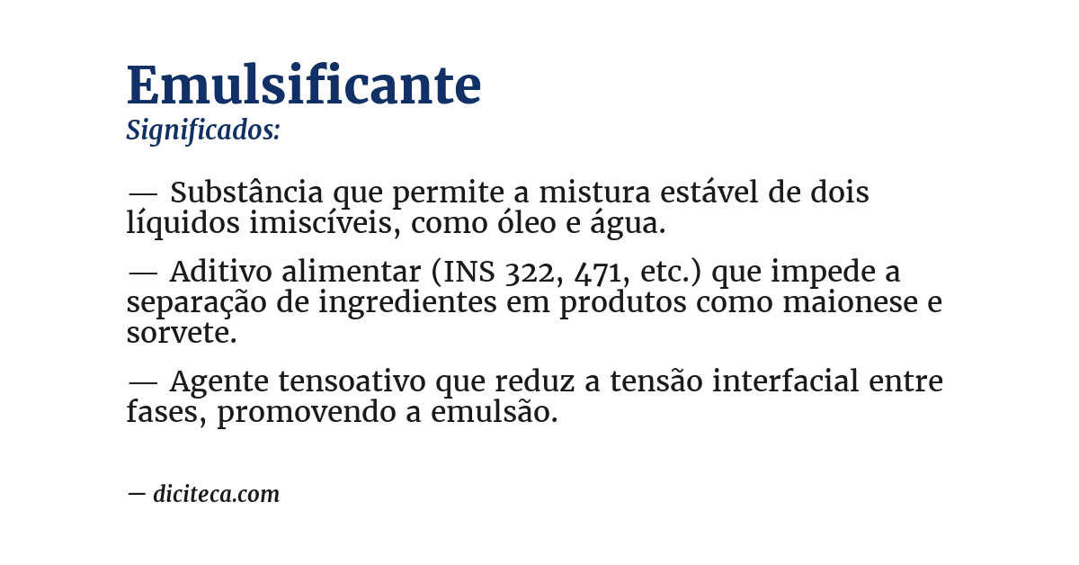 Significado de emulsificante