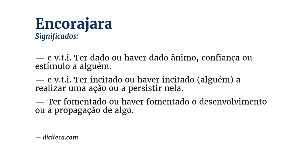 Significado de encorajara