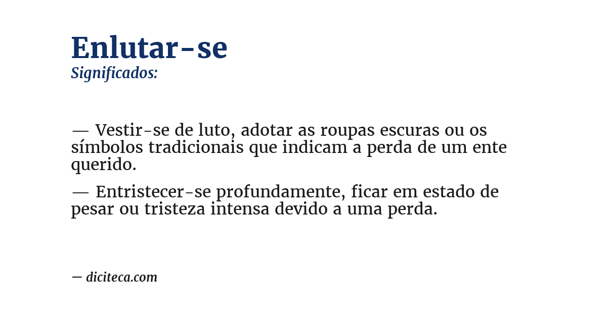 Significado de enlutar-se