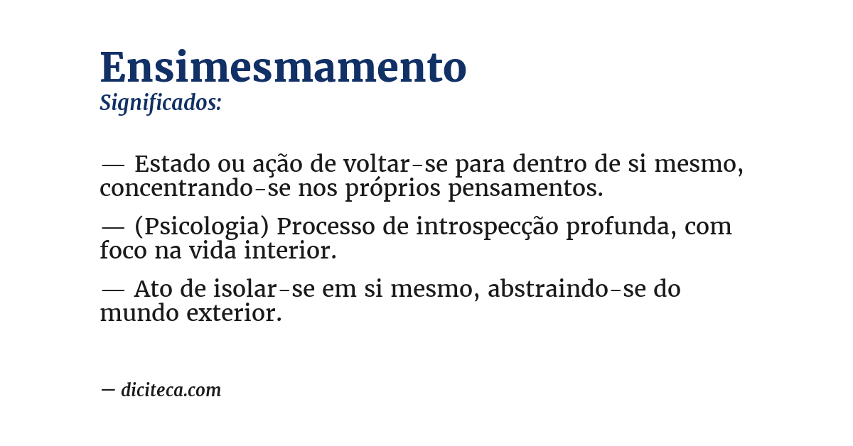 Significado de ensimesmamento