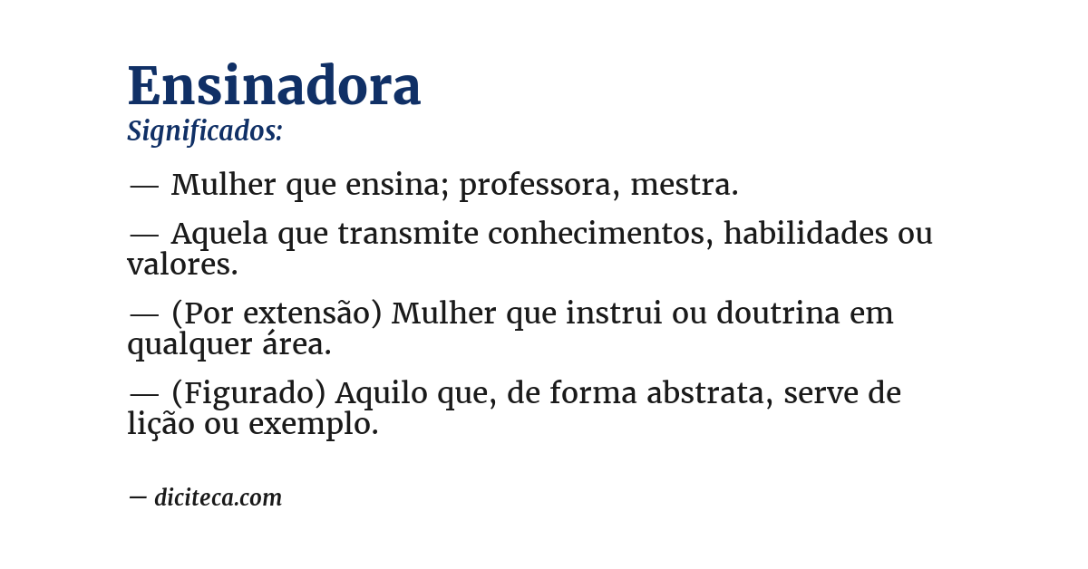 Significado de ensinadora