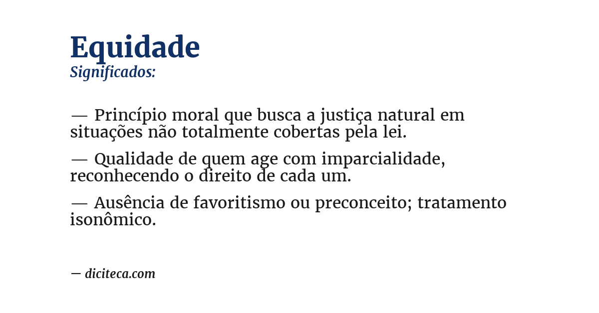 Significado de equidade