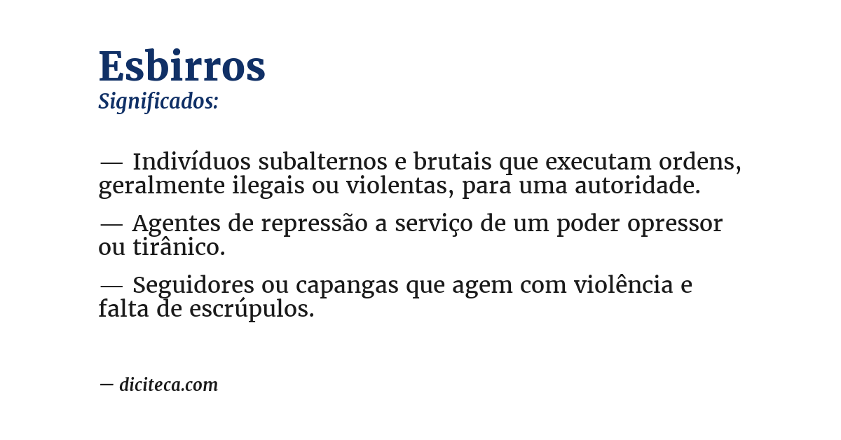 Significado de esbirros
