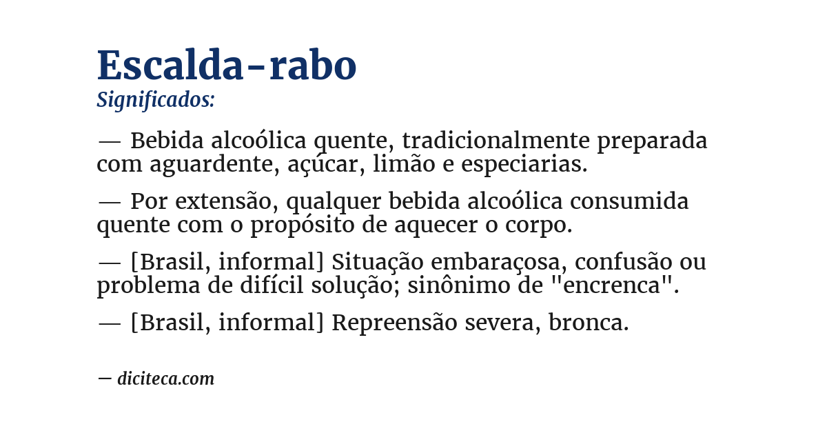Significado de escalda-rabo