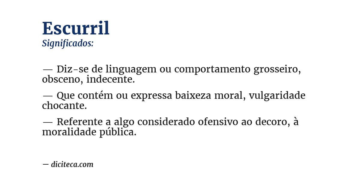Significado de escurril