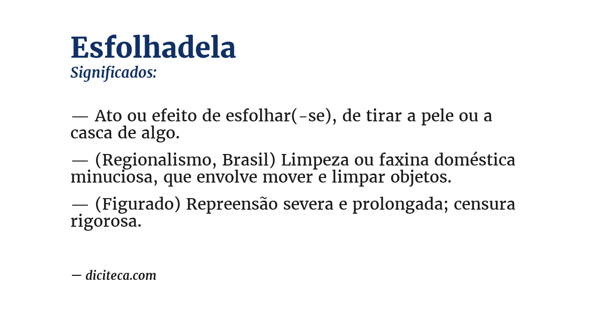 Significado de esfolhadela