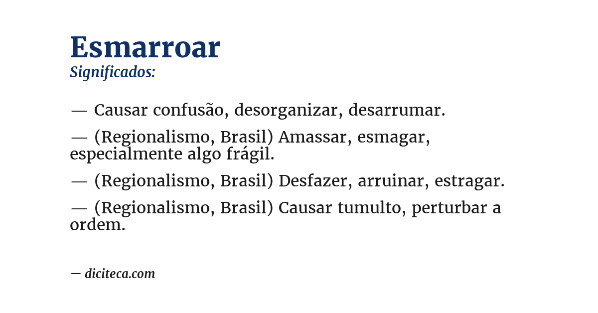 Significado de esmarroar