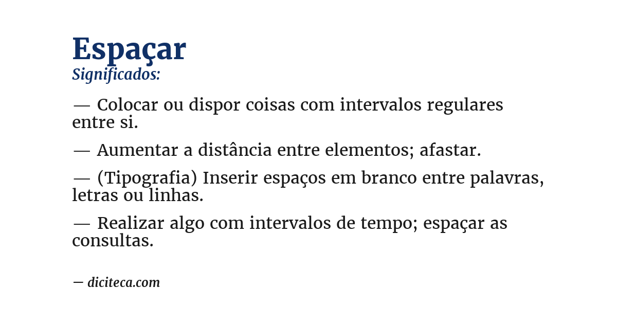 Significado de espaçar